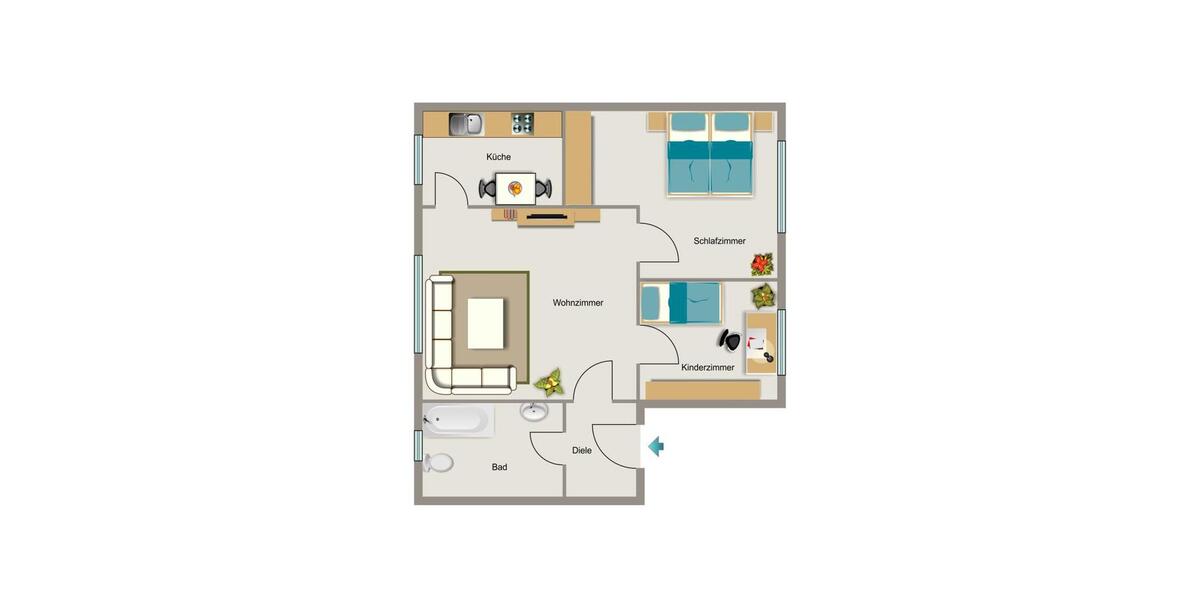 Erdgeschoßwohnung Gelsenkirchen Gelsenkirchen-Mitte - 3.5 Zimmer, 52 m&sup2;, 325&euro; | Angebot:26329868