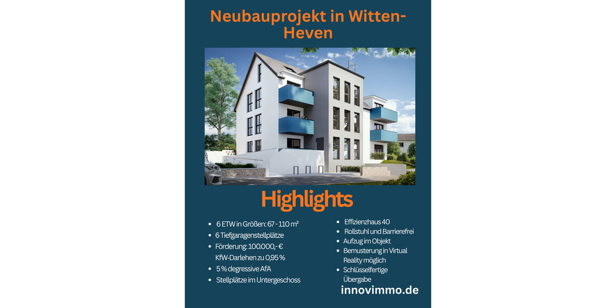 Etagenwohnung Witten Mitte - 4 Zimmer, 100 m&sup2;, 399.990&euro; | Angebot:25683065