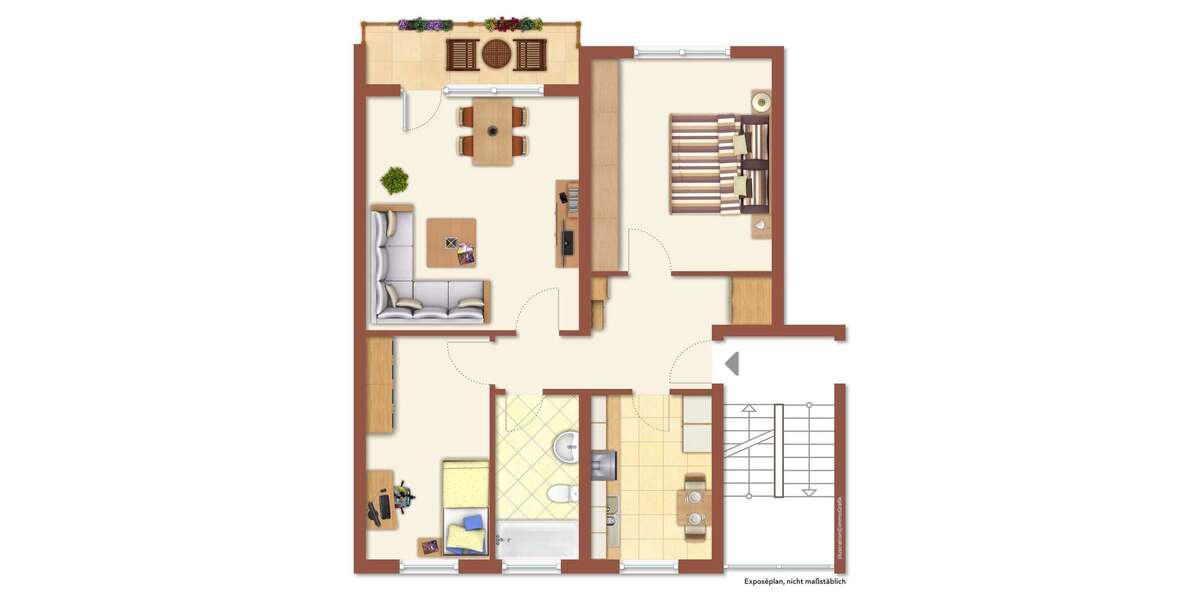 Etagenwohnung Unna Alte Heide - 3 Zimmer, 73 m&sup2;, 129.800&euro; | Angebot:27512417