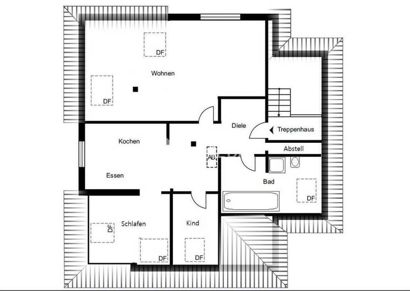 Vermietete Dachgeschoßwohnung mit 4 Zimmern und schöner Ausstattung in Herne-Süd