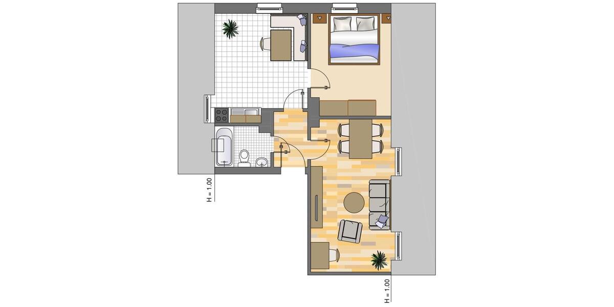 Dachgeschoßwohnung Dortmund Hombruch - 2 Zimmer, 42 m&sup2;, 371&euro; | Angebot:24631644
