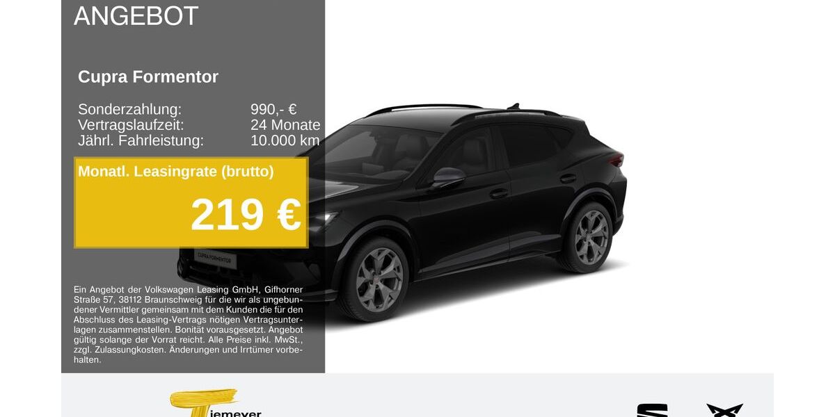 Cupra Formentor 16.586 km 33.990 &euro; Recklinghausen 45663