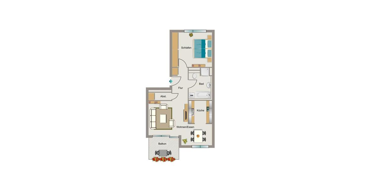 Etagenwohnung Dortmund Hörde - 2.5 Zimmer, 64 m&sup2;, 909&euro; | Angebot:25956793
