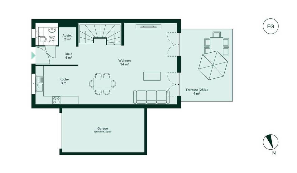 Moderne Doppelhaushälfte mit Garten und Dachstudio 4 zimmer