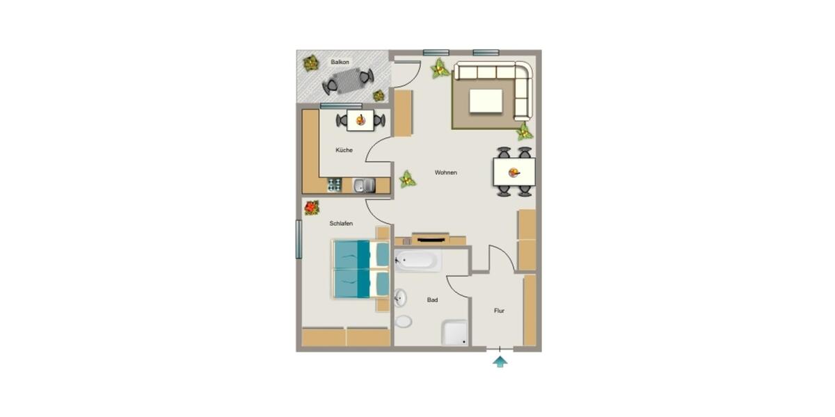 Dachgeschoßwohnung Recklinghausen Berghausen - 1.5 Zimmer, 48 m&sup2;, 339&euro; | Angebot:24746066