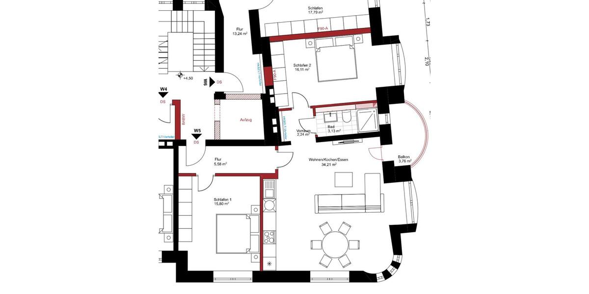Etagenwohnung Dortmund Innenstadt West - 2 Zimmer, 82 m&sup2;, 1.250&euro; | Angebot:25832694