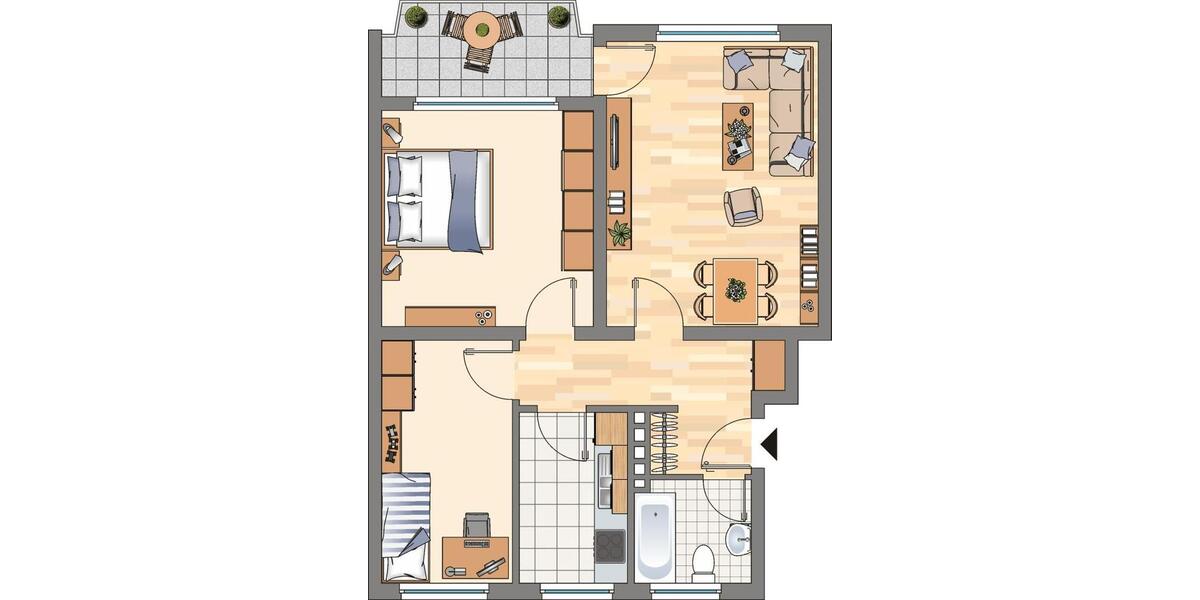 Etagenwohnung Castrop-Rauxel Bladenhorst - 3.5 Zimmer, 65 m&sup2;, 579&euro; | Angebot:26447334