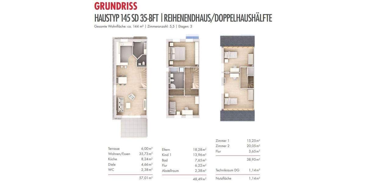 Doppelhaushälfte Dortmund / Mengede Mengede - 5 Zimmer, 144 m&sup2;, 569.900&euro; | Angebot:23961900