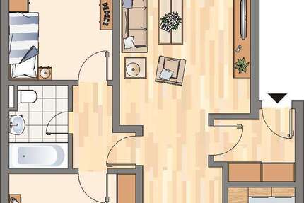 Wohnung Dortmund Grevel - 3.5 Zimmer, 73 m&sup2;, 588&euro; | Angebot:26583003