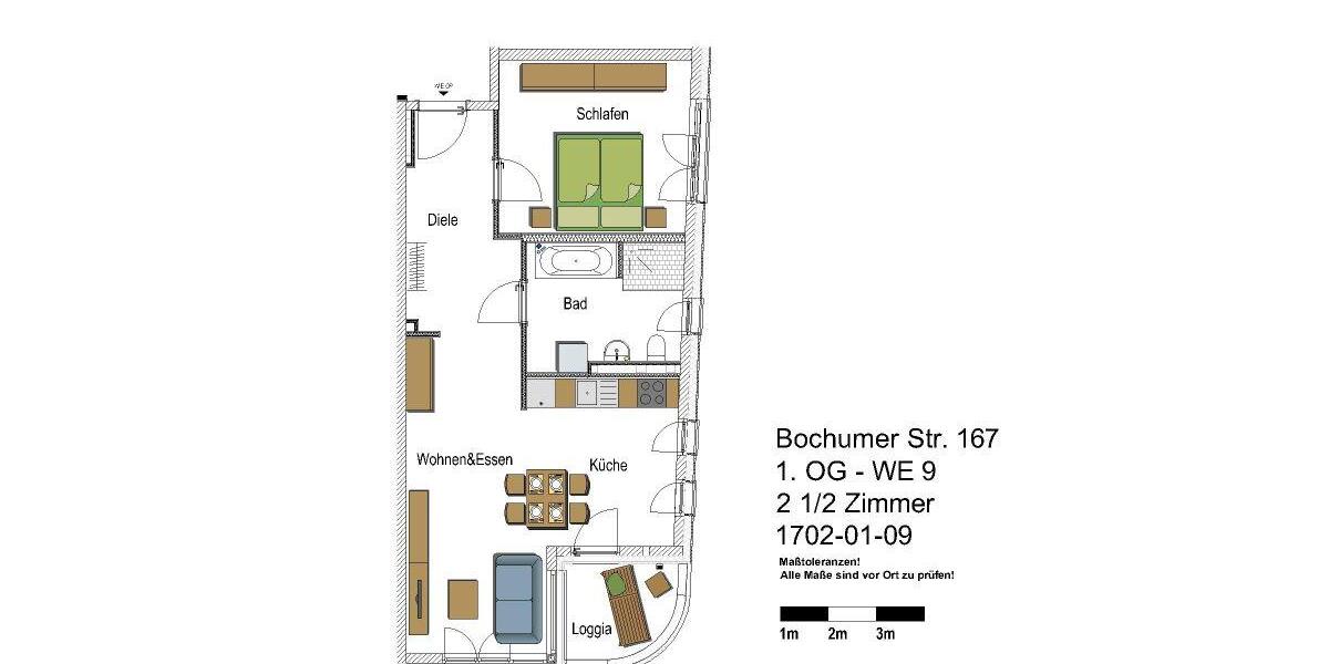 Etagenwohnung Gelsenkirchen Ückendorf - 2 Zimmer, 62 m&sup2;, 359&euro; | Angebot:24807019