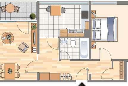 Wohnung zum Mieten in Dortmund 322,01 € 62.19 m² 2 zimmer