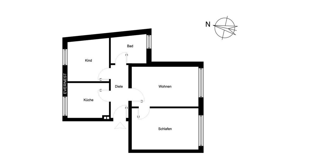 Etagenwohnung Dortmund Bövinghausen - 3.5 Zimmer, 67 m&sup2;, 590&euro; | Angebot:26464257