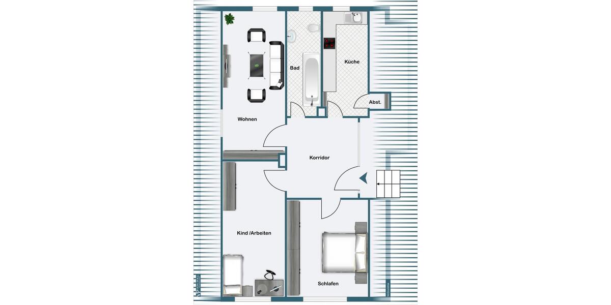 Etagenwohnung Herdecke - 3.5 Zimmer, 90 m&sup2;, 700&euro; | Angebot:26489424