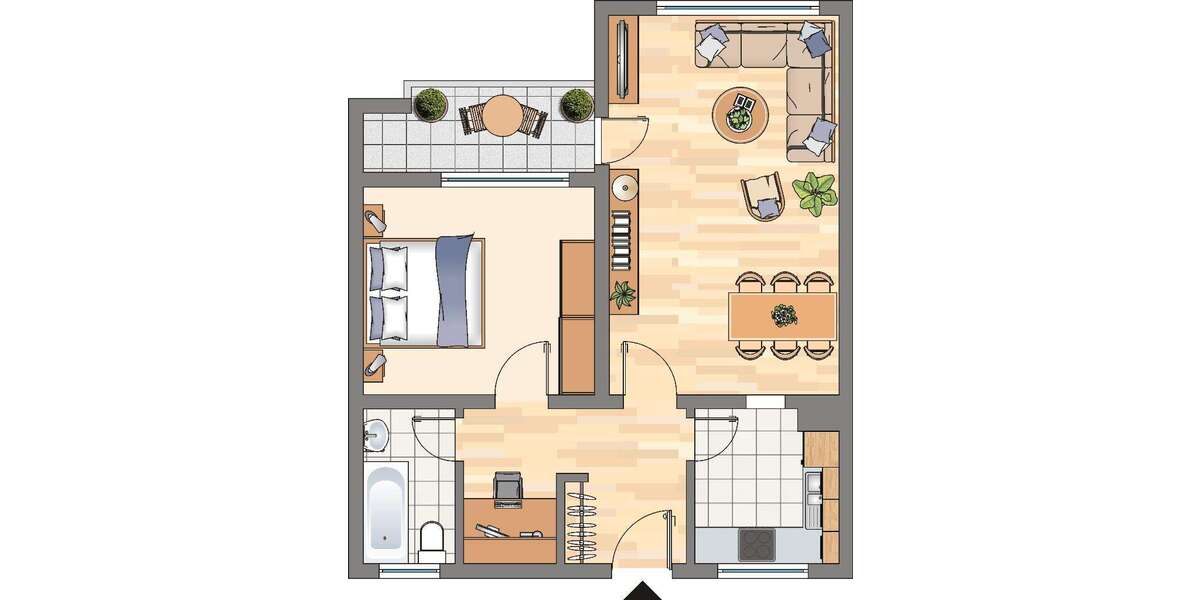 Etagenwohnung Dortmund Wickede - 2 Zimmer, 60 m&sup2;, 469&euro; | Angebot:26551488