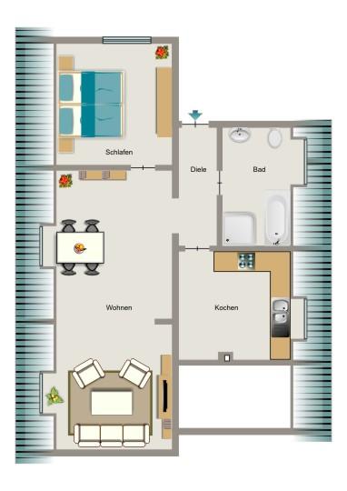 Dachgeschoßwohnung Lünen Brambauer - 3.5 Zimmer, 71 m&sup2;, 506&euro; | Angebot:25845033