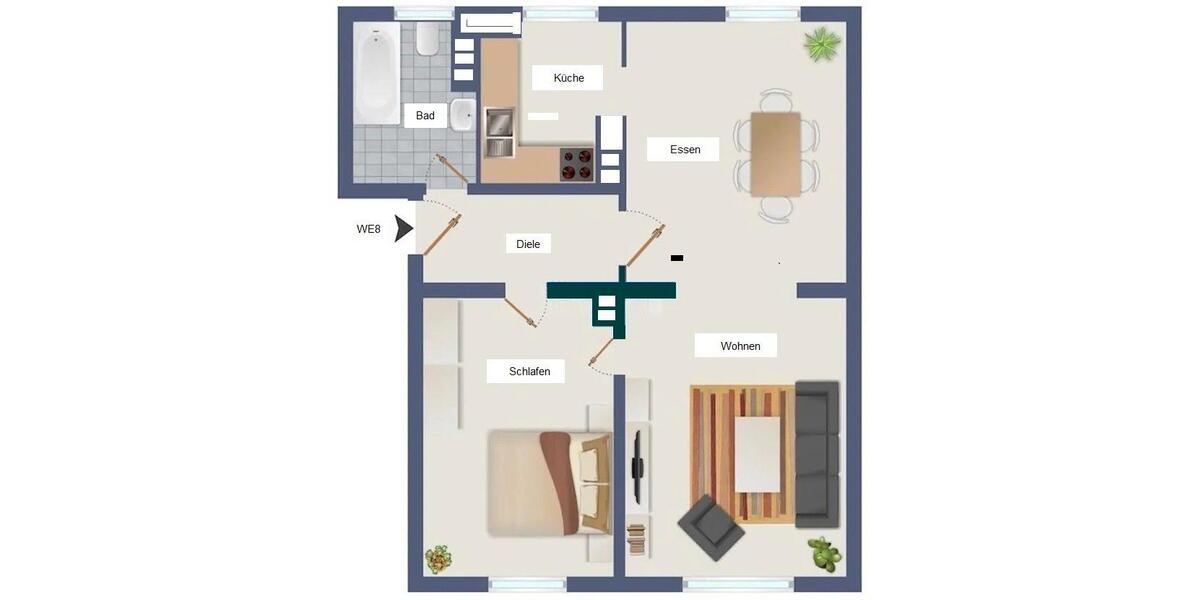Erdgeschoßwohnung Herne Sodingen - 3.5 Zimmer, 53 m&sup2;, 344&euro; | Angebot:26073662