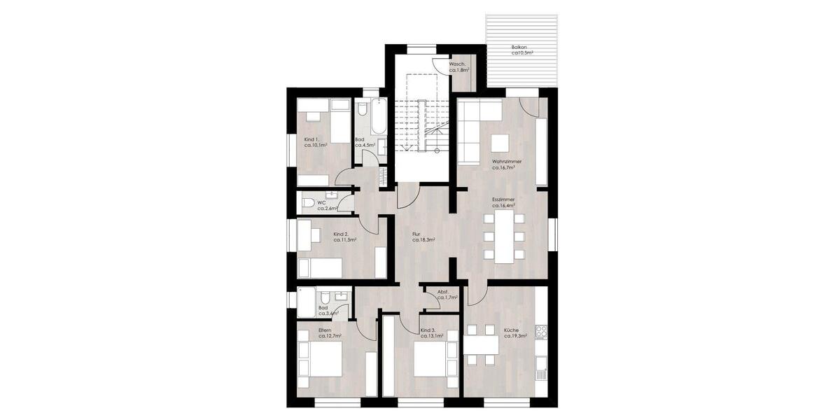 Etagenwohnung Bochum Bochum-Nord - 5.5 Zimmer, 136 m&sup2;, 339.000&euro; | Angebot:26602559
