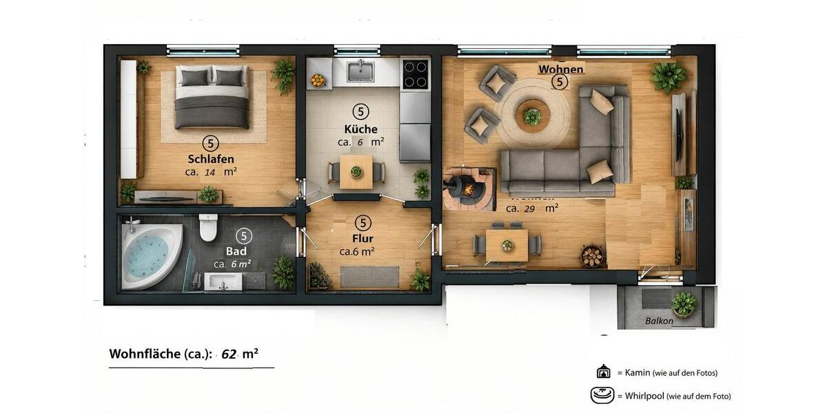 Etagenwohnung Dortmund Huckarde - 2.5 Zimmer, 62 m&sup2;, 149.000&euro; | Angebot:27487025