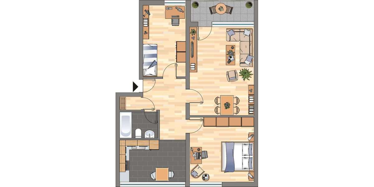 Etagenwohnung Dortmund Scharnhorst-Ost - 3 Zimmer, 71 m&sup2;, 559&euro; | Angebot:27201781