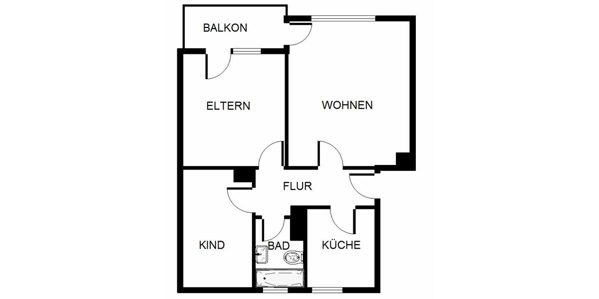 Etagenwohnung Herne Wanne-Bickern - 3 Zimmer, 66 m&sup2;, 539&euro; | Angebot:24767053