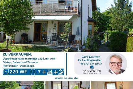 Große Doppelhaushälfte mit Doppelgarage in einer Sackgasse, mit Chic, Charme, Garten & Terrasse