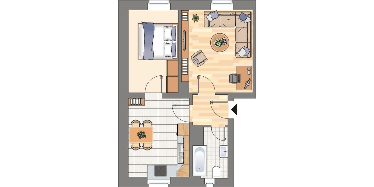 Erdgeschoßwohnung Witten Annen - 2 Zimmer, 47 m&sup2;, 369&euro; | Angebot:24783032