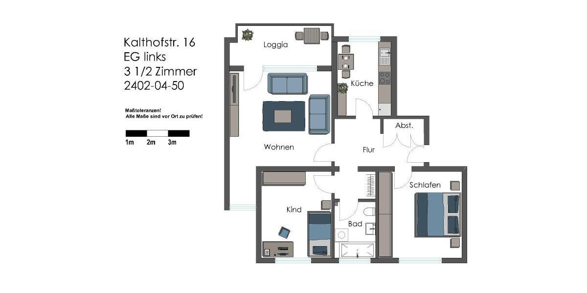 Erdgeschoßwohnung Gelsenkirchen Erle - 3.5 Zimmer, 81 m&sup2;, 384&euro; | Angebot:24807020
