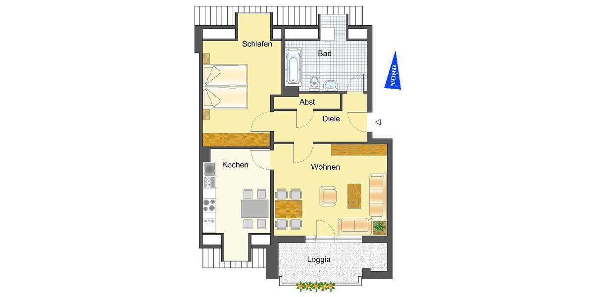 Dachgeschoßwohnung Recklinghausen König Ludwig - 2 Zimmer, 66 m&sup2;, 373&euro; | Angebot:24787314