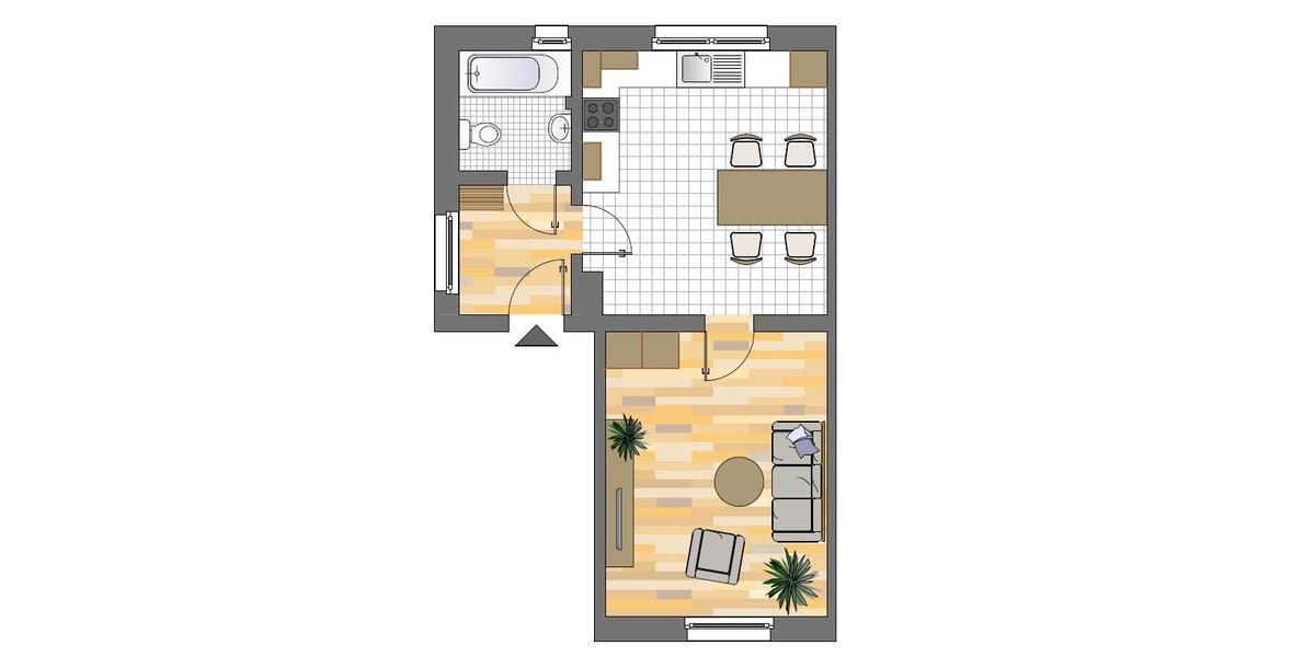 Erdgeschoßwohnung Herten Bertlich - 1 Zimmer, 37 m&sup2;, 309&euro; | Angebot:25920230