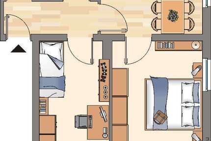 Wohnung Marl Brassert - 2 Zimmer, 54 m&sup2;, 439&euro; | Angebot:26583045
