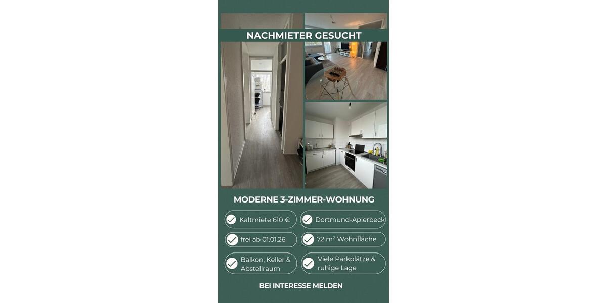 schöne 3,5-Zimmer-Wohnung in Dortmund-Aplerbeck zu vermieten 3 zimmer