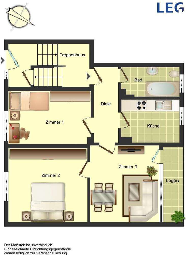 Wohnung zum Mieten in Lünen 509 € 58.4 m²