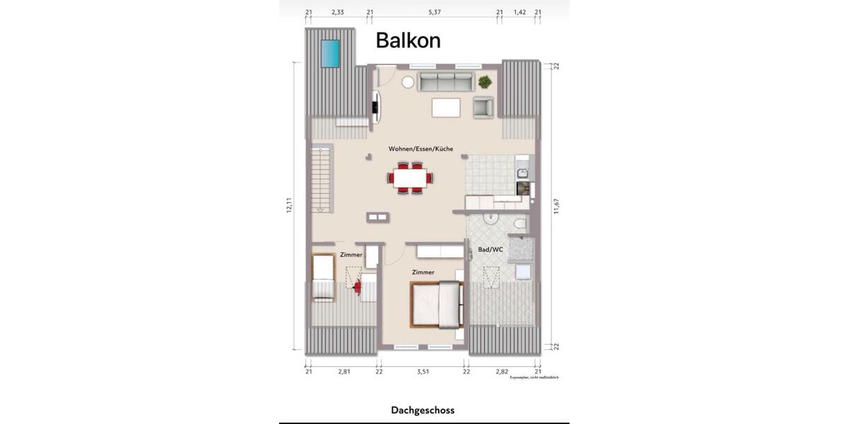 Dachgeschoßwohnung Dortmund Innenstadt Nord - 3 Zimmer, 80 m&sup2;, 800&euro; | Angebot:24454303