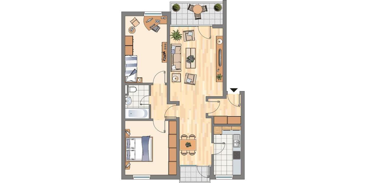 Etagenwohnung Dortmund Scharnhorst - 3 Zimmer, 70 m&sup2;, 577&euro; | Angebot:26059325