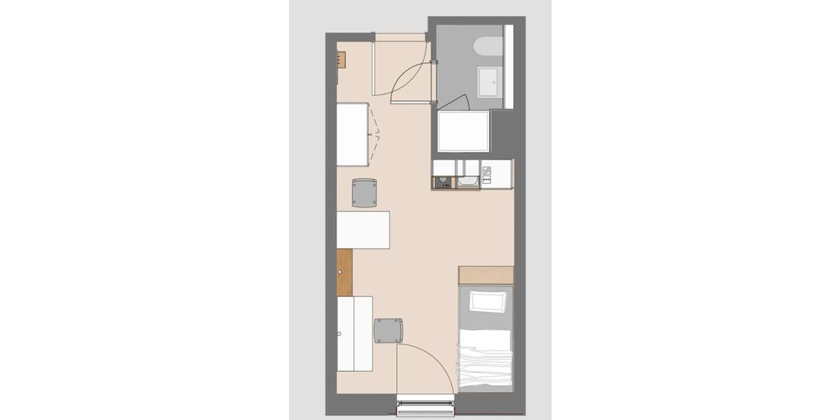 Etagenwohnung Dortmund Innenstadt West - 1 Zimmer, 23 m&sup2;, 459&euro; | Angebot:26459536