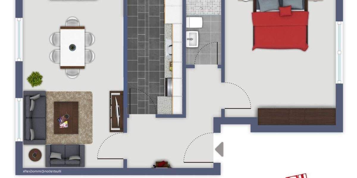 Etagenwohnung Hagen Eilpe - 2 Zimmer, 47 m&sup2;, 320&euro; | Angebot:24824849