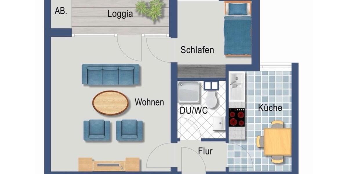 Erdgeschoßwohnung Dortmund Huckarde - 2 Zimmer, 45 m&sup2;, 117.000&euro; | Angebot:26650054