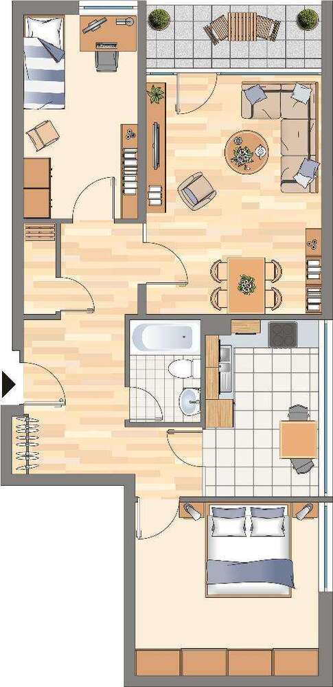 Wohnung zum Mieten in Dortmund 369,96 € 78.99 m²