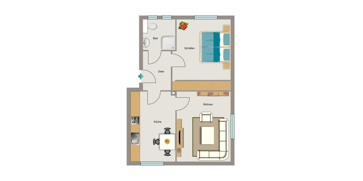 Erdgeschoßwohnung Lünen Brambauer - 2.5 Zimmer, 50 m&sup2;, 420&euro; | Angebot:24843596