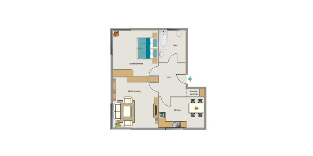 Etagenwohnung Recklinghausen Berghausen - 2.5 Zimmer, 48 m&sup2;, 419&euro; | Angebot:25845051