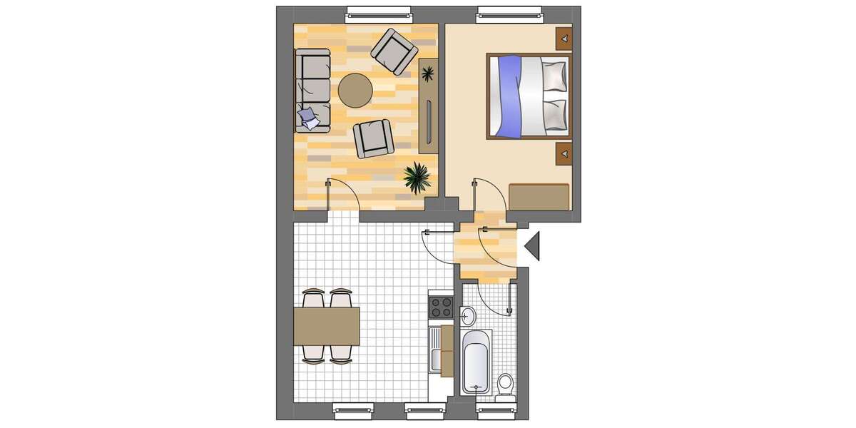 Etagenwohnung Dortmund Gartenstadt - 2 Zimmer, 48 m&sup2;, 474&euro; | Angebot:27098214