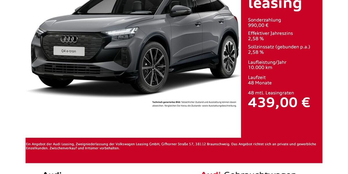 Audi Q4 e-tron 8.587 km 44.998 &euro; Dortmund 44143