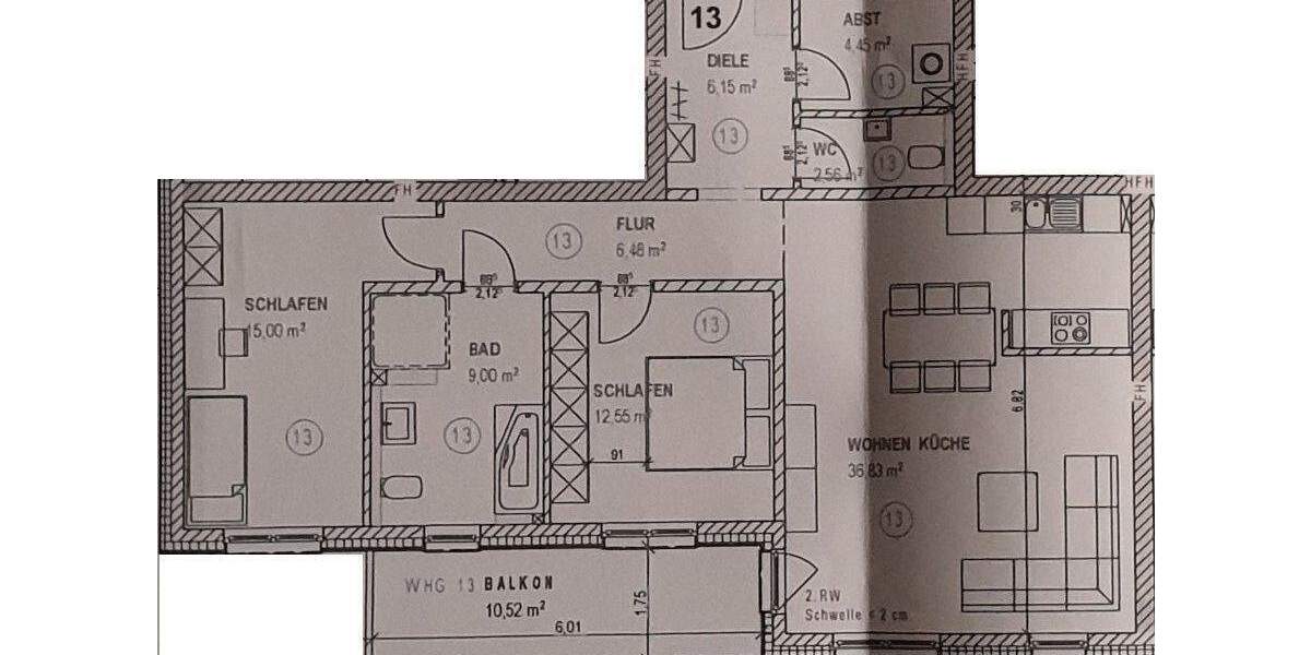Etagenwohnung Menden Lendringsen - 3 Zimmer, 98 m&sup2;, 1.185&euro; | Angebot:26275576