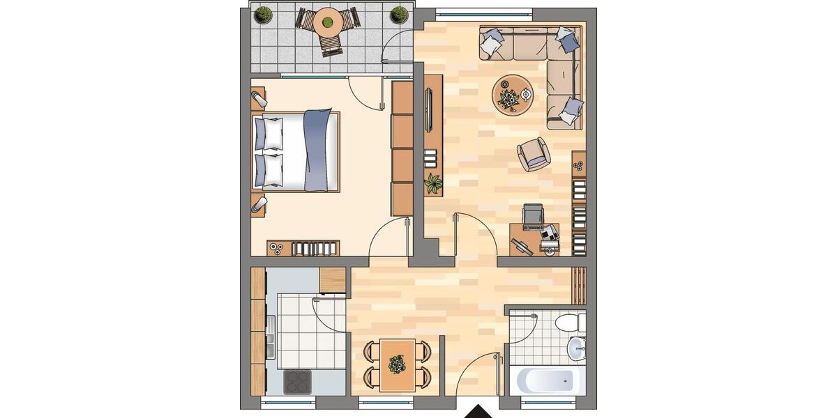 Etagenwohnung Dortmund Aplerbeck - 2 Zimmer, 58 m&sup2;, 496&euro; | Angebot:24569384