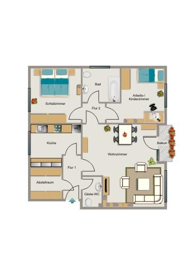 Dachgeschoßwohnung Oer-Erkenschwick Erkenschwick - 3.5 Zimmer, 75 m&sup2;, 389&euro; | Angebot:26416233