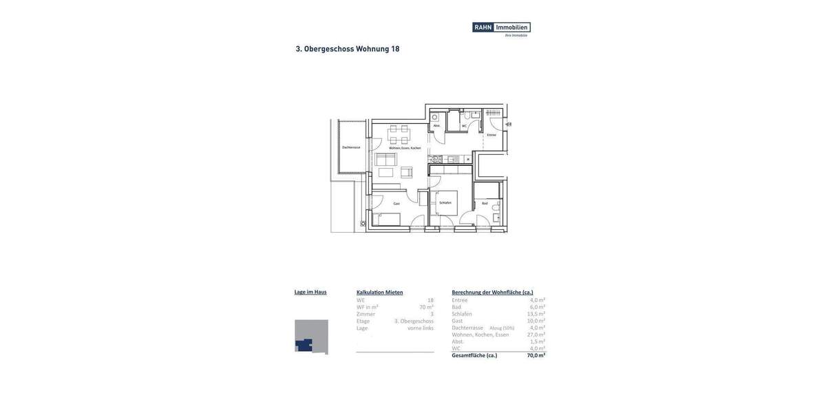 Etagenwohnung Gevelsberg - 3 Zimmer, 70 m&sup2;, 770&euro; | Angebot:25226861