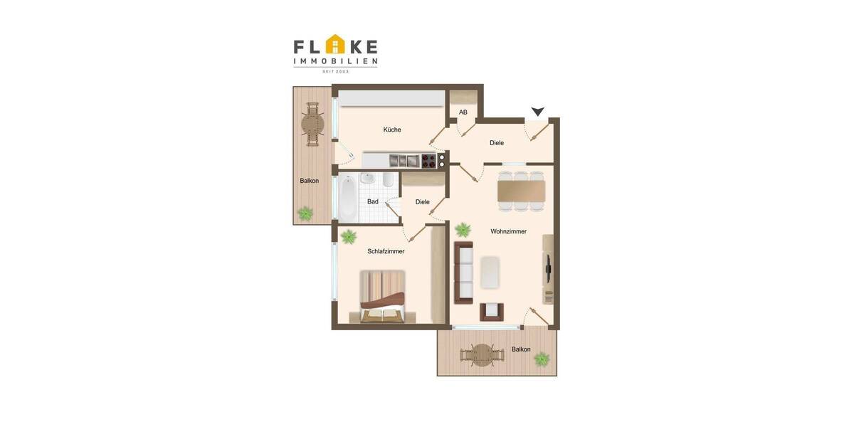 Über den Dächern von Marl-Sinsen! Vermietete Wohnung mit 2 Balkonen und Weitblick als Kapitalanlage! - Etagenwohnung Marl Sinsen-Lenkerbeck | Angebot:23974429