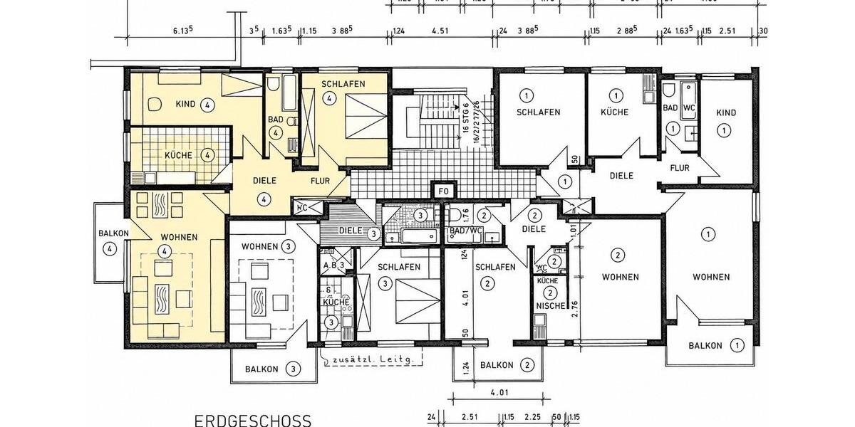 Etagenwohnung Bochum Bochum-Ost - 6 Zimmer, 156 m&sup2;, 265.000&euro; | Angebot:26564350