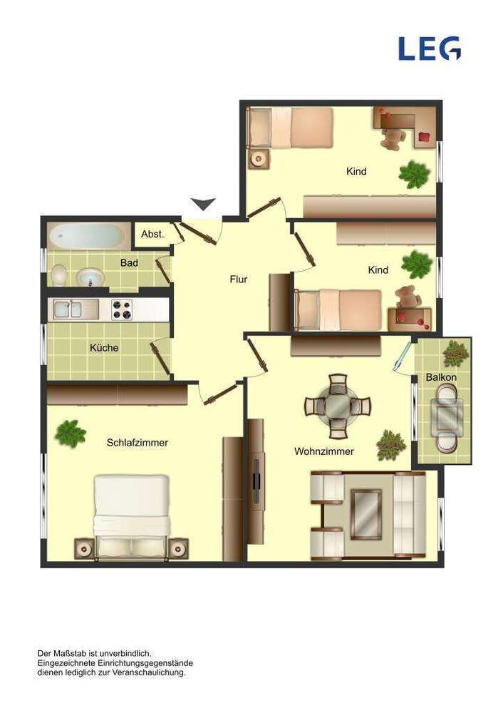 Wohnung zum Mieten in Unna 509 € 70.88 m²