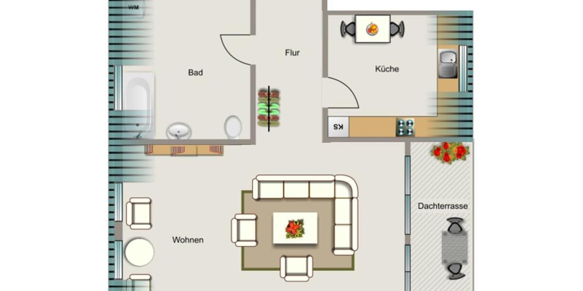 Dachgeschoßwohnung Recklinghausen Berghausen - 1.5 Zimmer, 48 m&sup2;, 359&euro; | Angebot:26329881